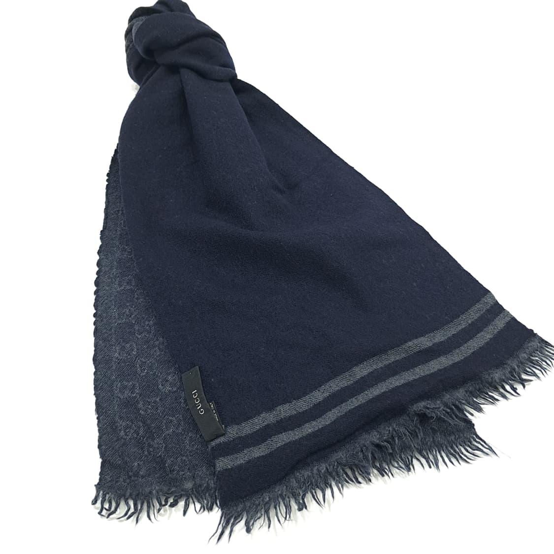 MX121 구찌 GG 자가드 프린지 울 목도리 머플러 상품이미지2