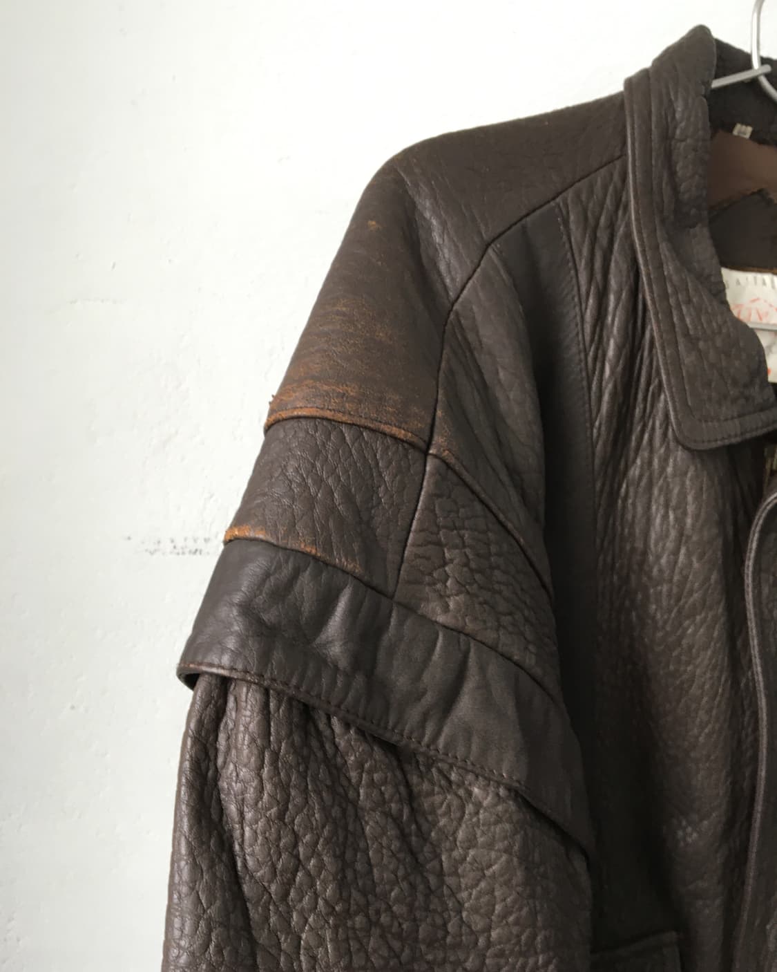 Leather bomber brown jacket 상품이미지8