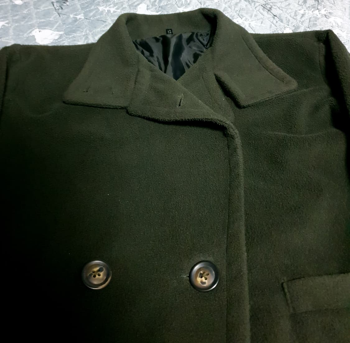 EDGE 넥버튼 울 미디코트 카키 (F) 상품이미지2