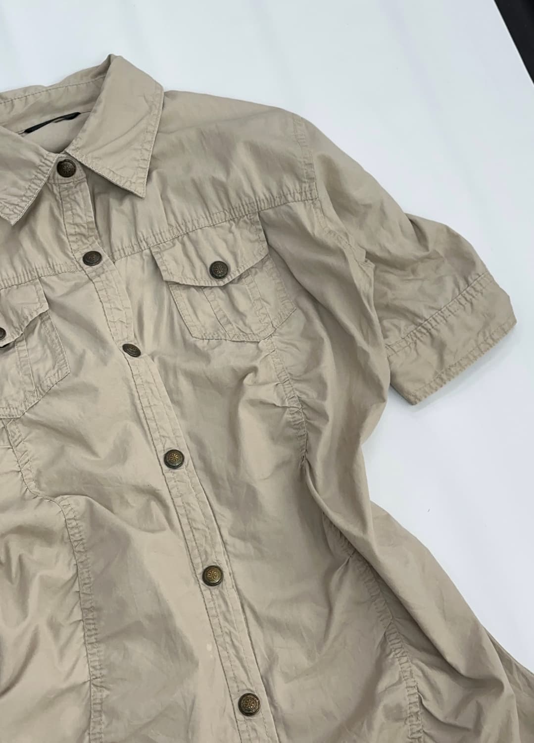 🪶보헤미안 카라 반팔셔츠 🪶베이지 포켓 프레피 펑크 그런지 에스닉 상품이미지4