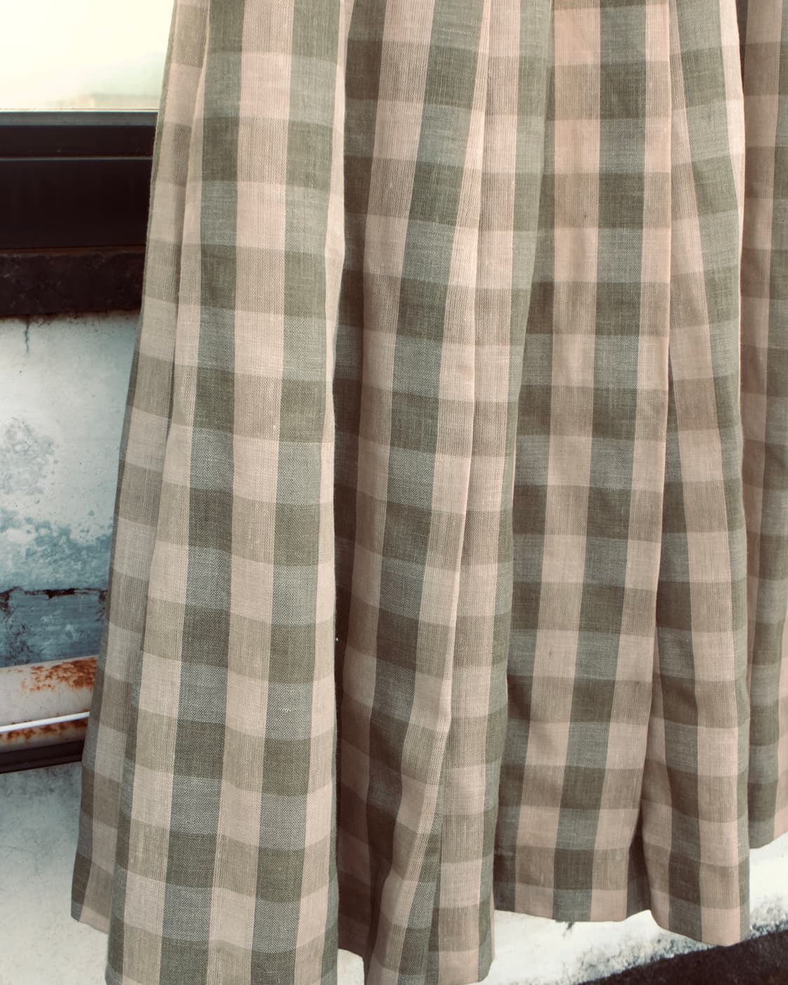 JP vintage green checkered sk 상품이미지2