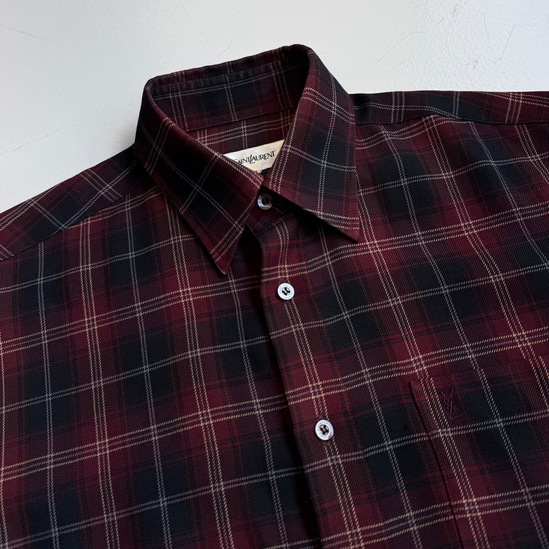 입생로랑 90s 타탄 체크 셔츠 상품이미지3