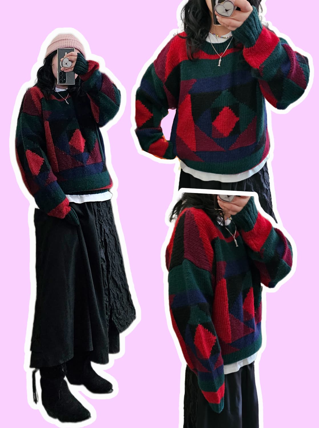 GreenBox 기하학패턴 울니트 상품이미지2