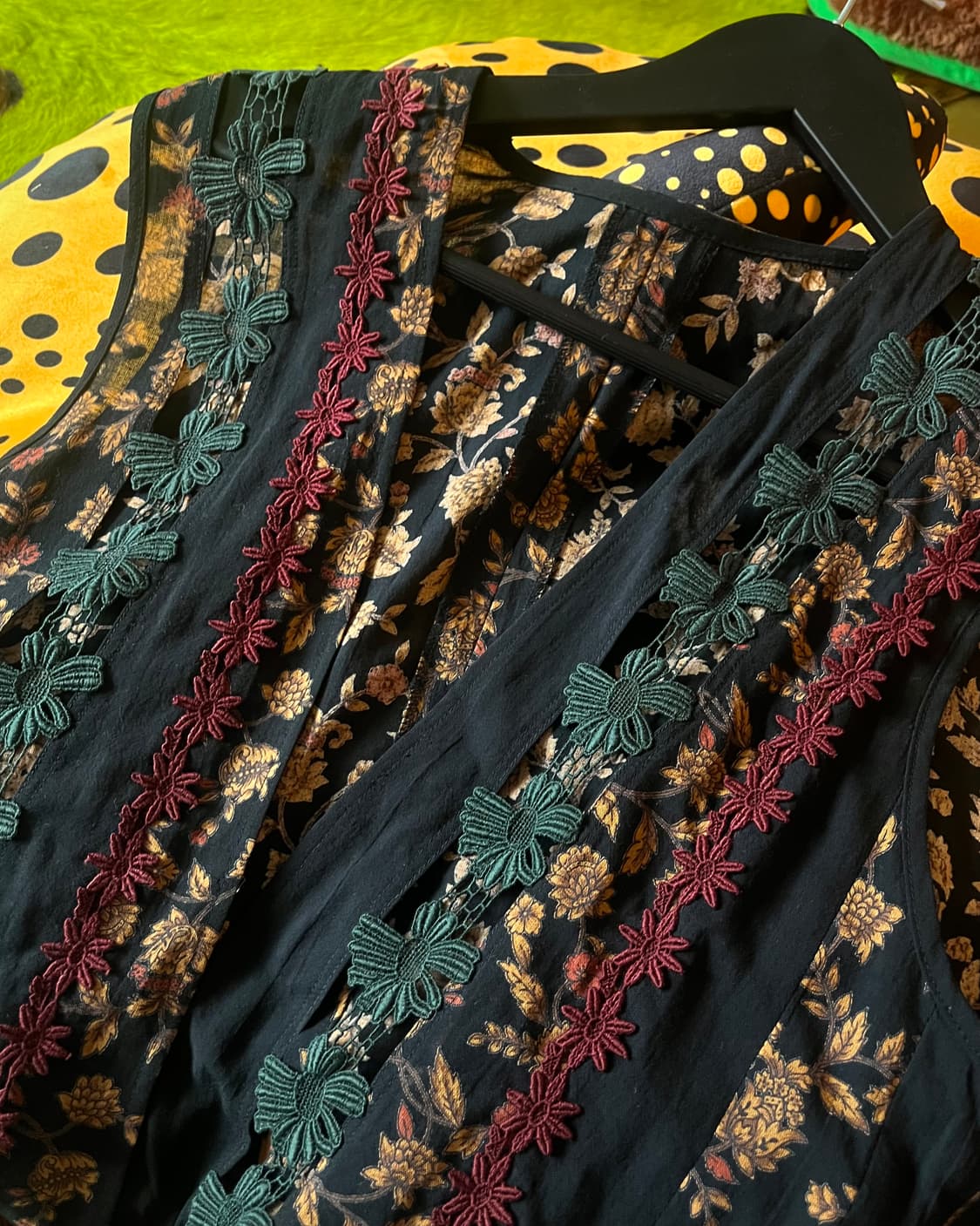 Indian Vintage Jewel Trim Floral Vest 상품이미지5