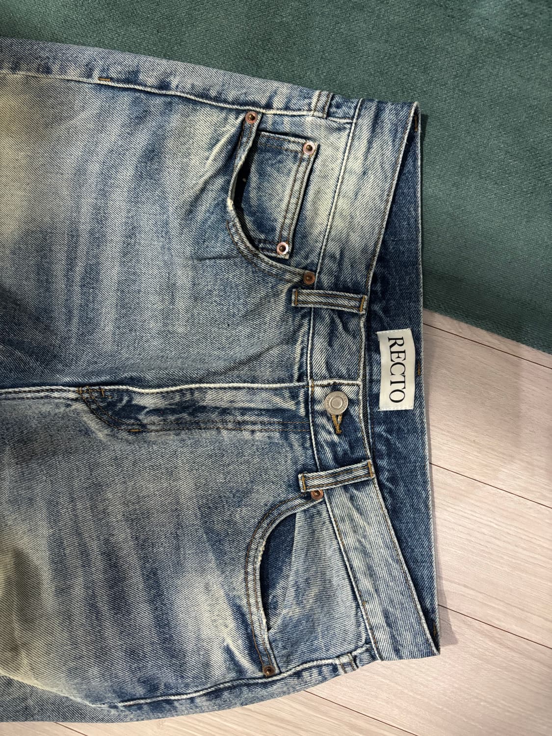 RECTO 렉토 디스트로이드 루즈핏 데님 청바지 상품이미지2