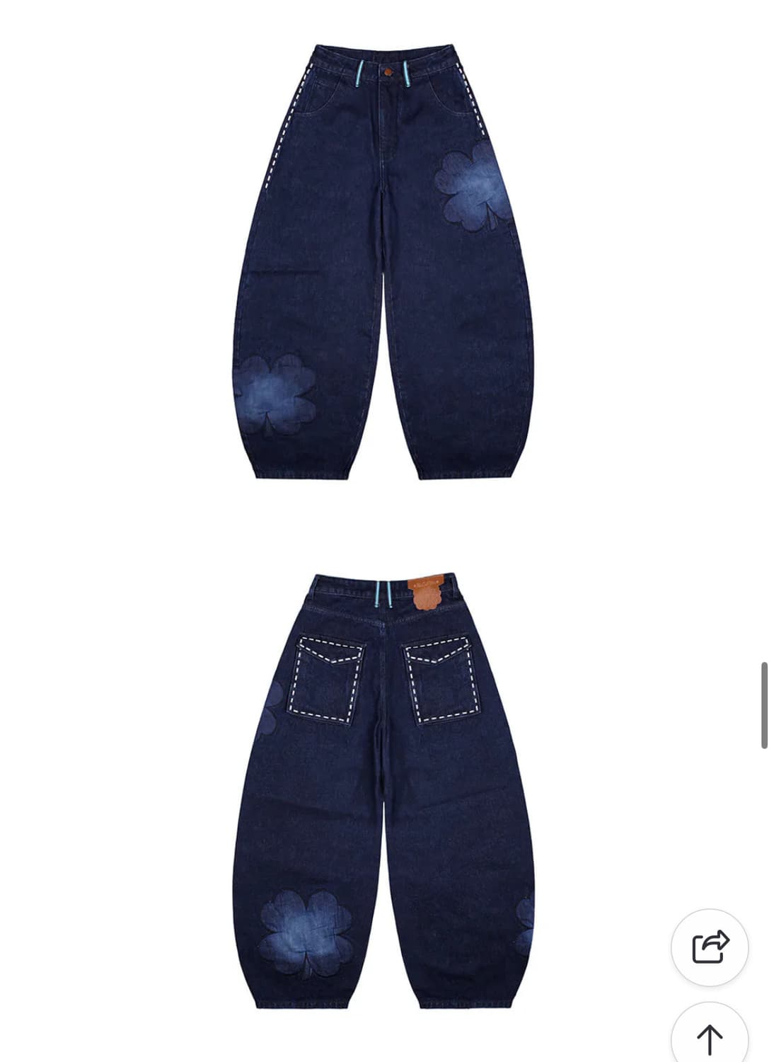 루나키후 코우운 벌룬핏 워싱 데님 바지  상품이미지3