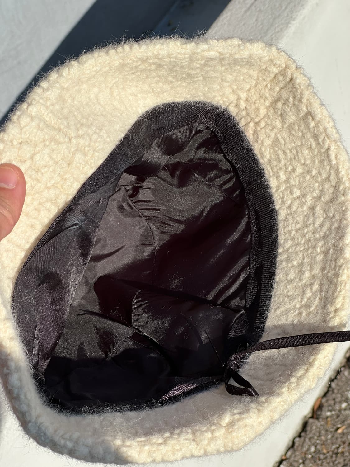 [M-L] 빈티지 아이보리 뽀글이 벙거지 버킷햇 모자 상품이미지5