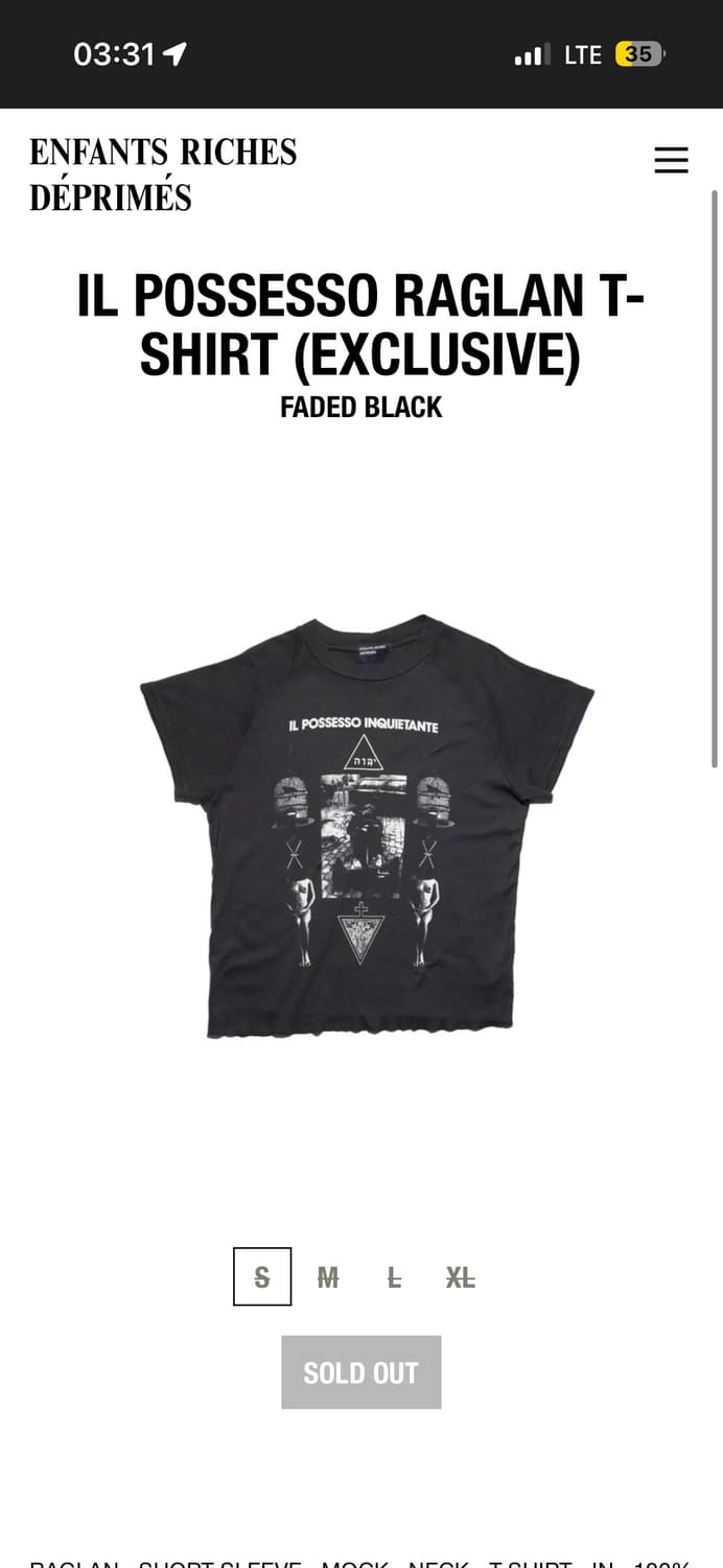 ERD IL POSSESSO RAGLAN T-SHIRT EXCLUSIVE 상품이미지2