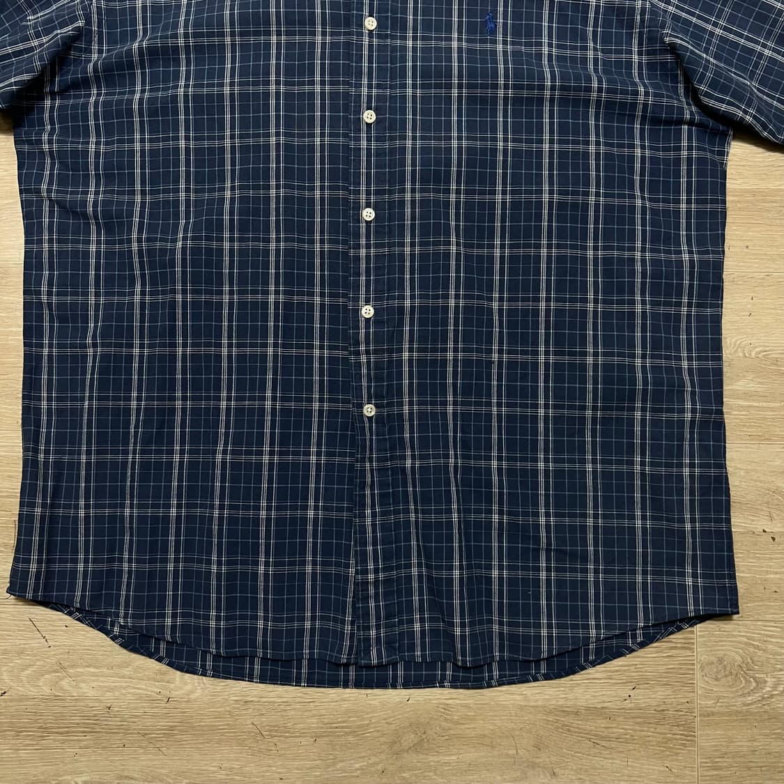 폴로 랄프로렌 스몰포니 버튼다운 반팔 체크셔츠 [네이비] XL/105 상품이미지3
