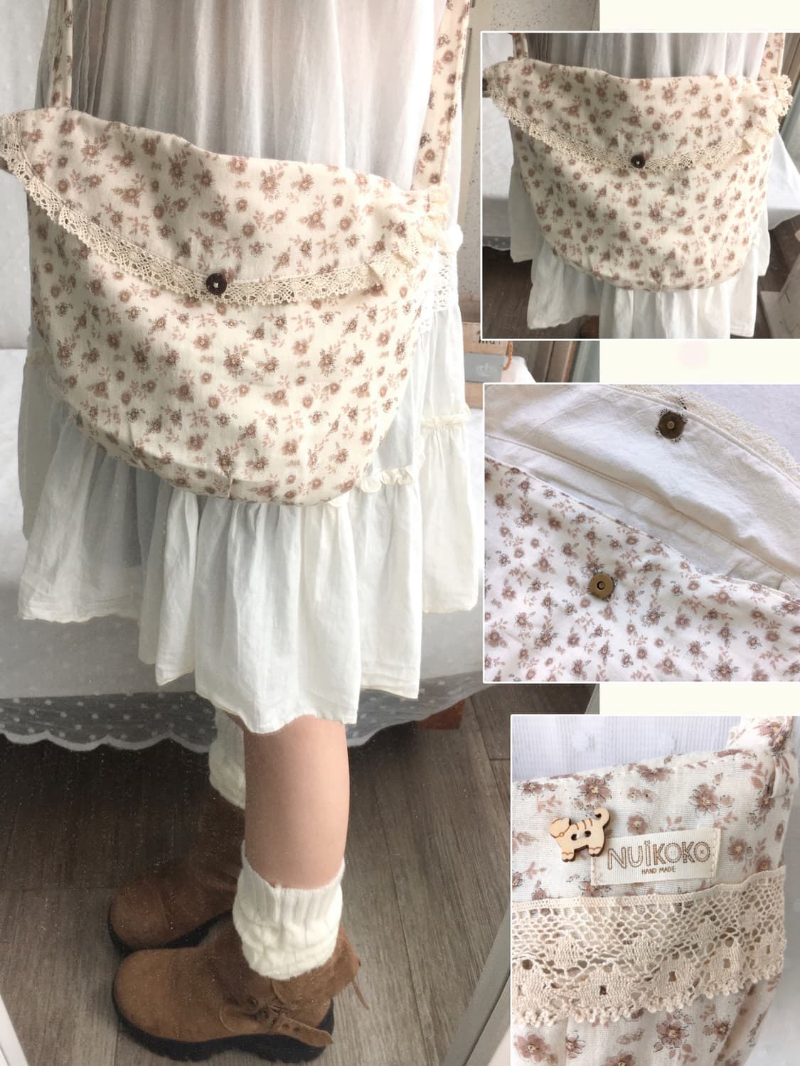 [HAND MADE]핸드메이드 잔꽃패턴 크로스백 모리걸 상품이미지1