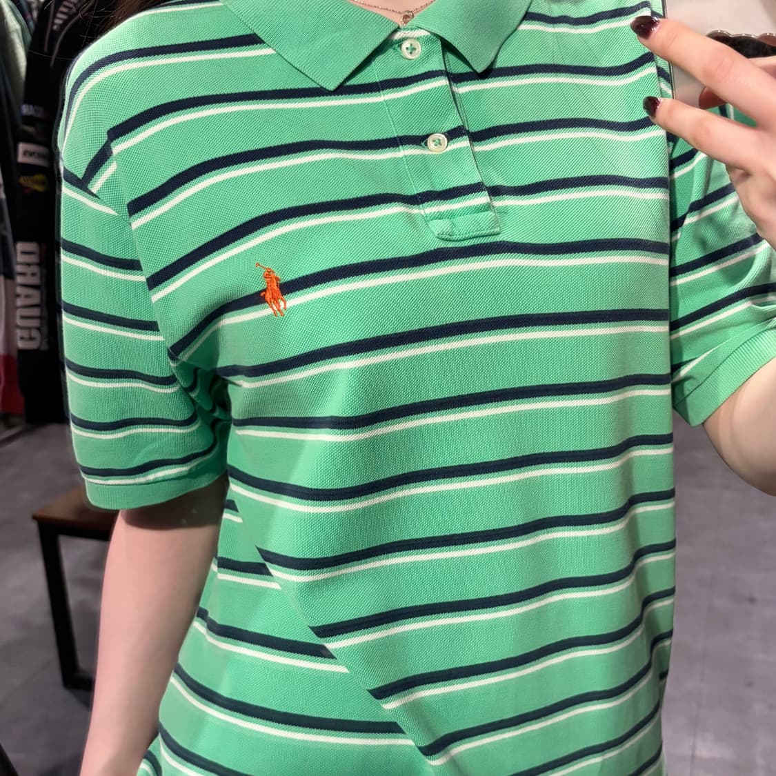 [IM] 폴로랄프로렌 스트라이프 반팔 피케 셔츠 민트 상품이미지5