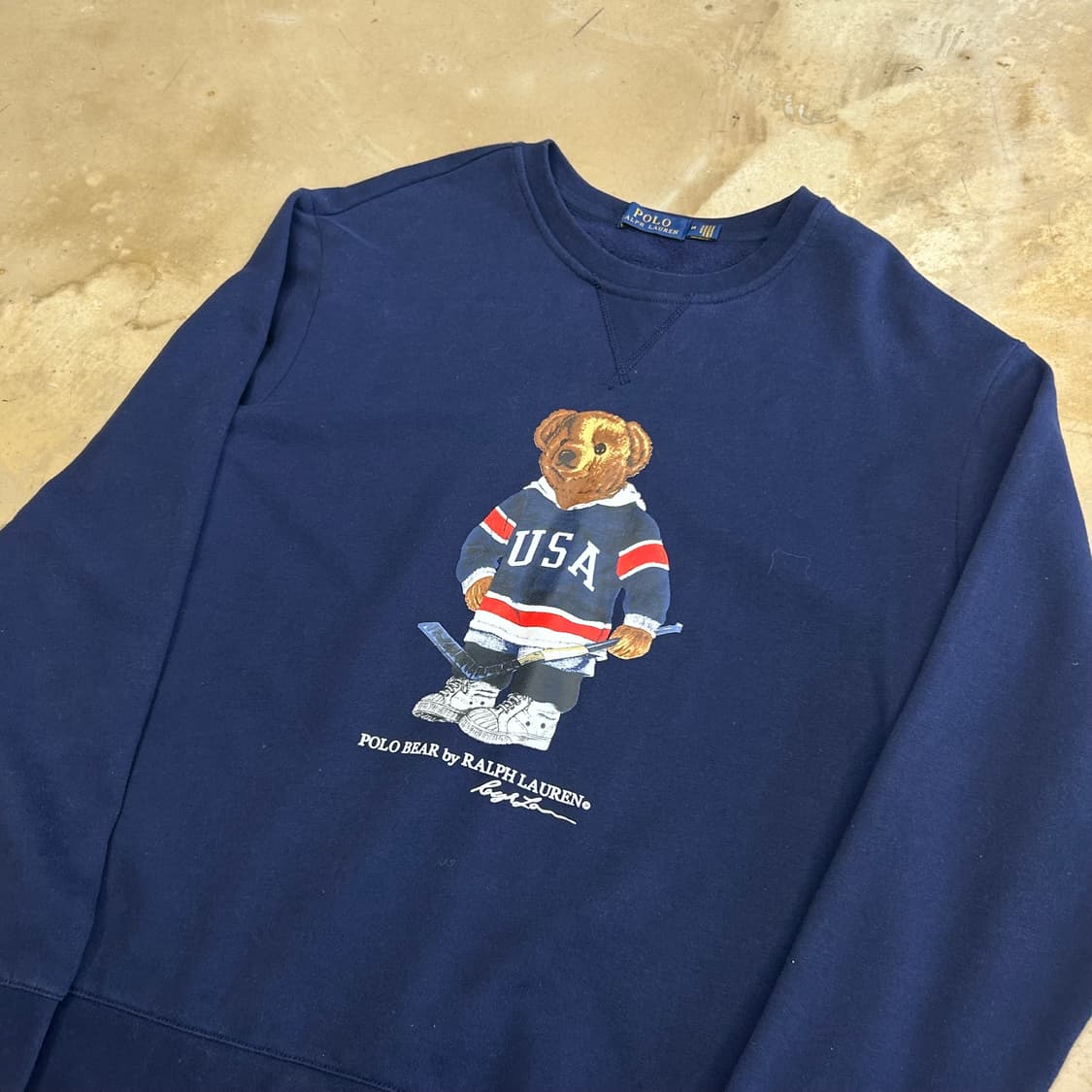 M 폴로랄프로렌 폴로베어 프린트 네이비 맨투맨 상품이미지1