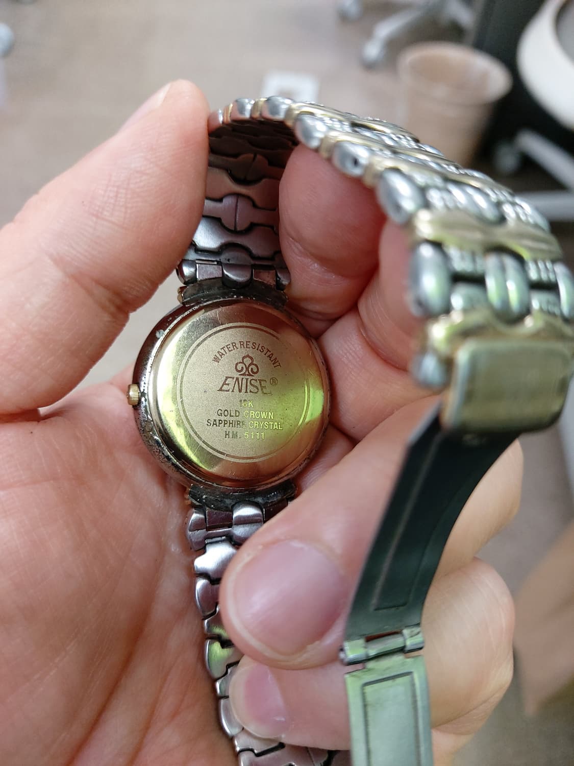 ENISE 쿼츠 남성시계 실버/골드 콤비 상품이미지3