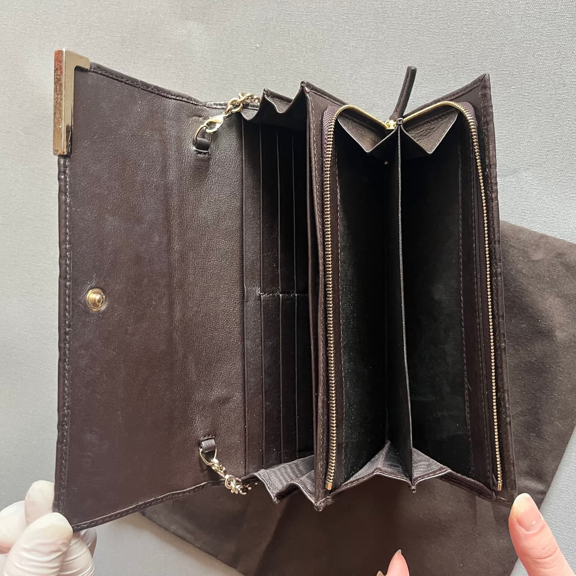 구찌 레더 체인 클러치/지갑 상품이미지2