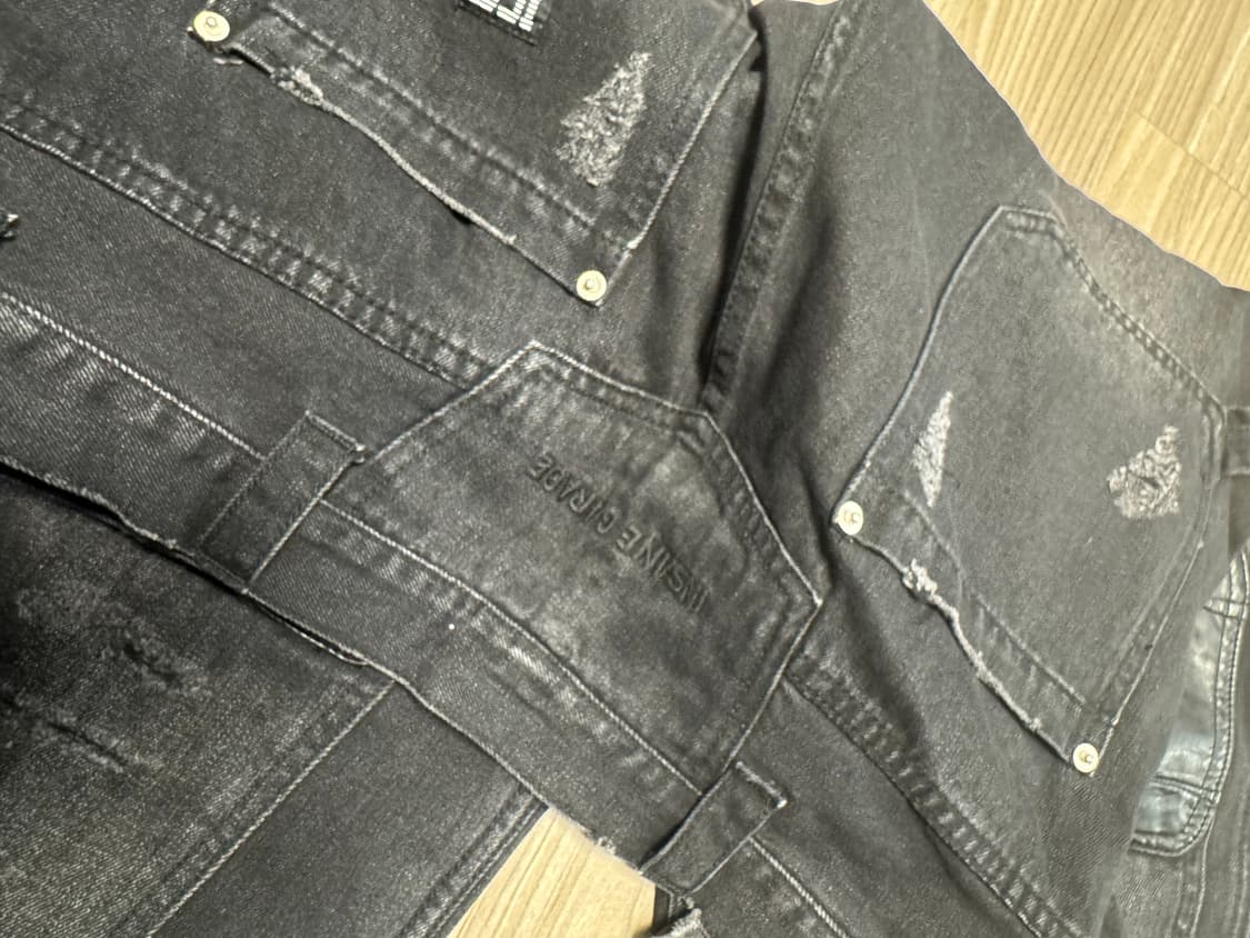 인세인개러지 더블니 워크팬츠 블랙 1사이즈 상품이미지4