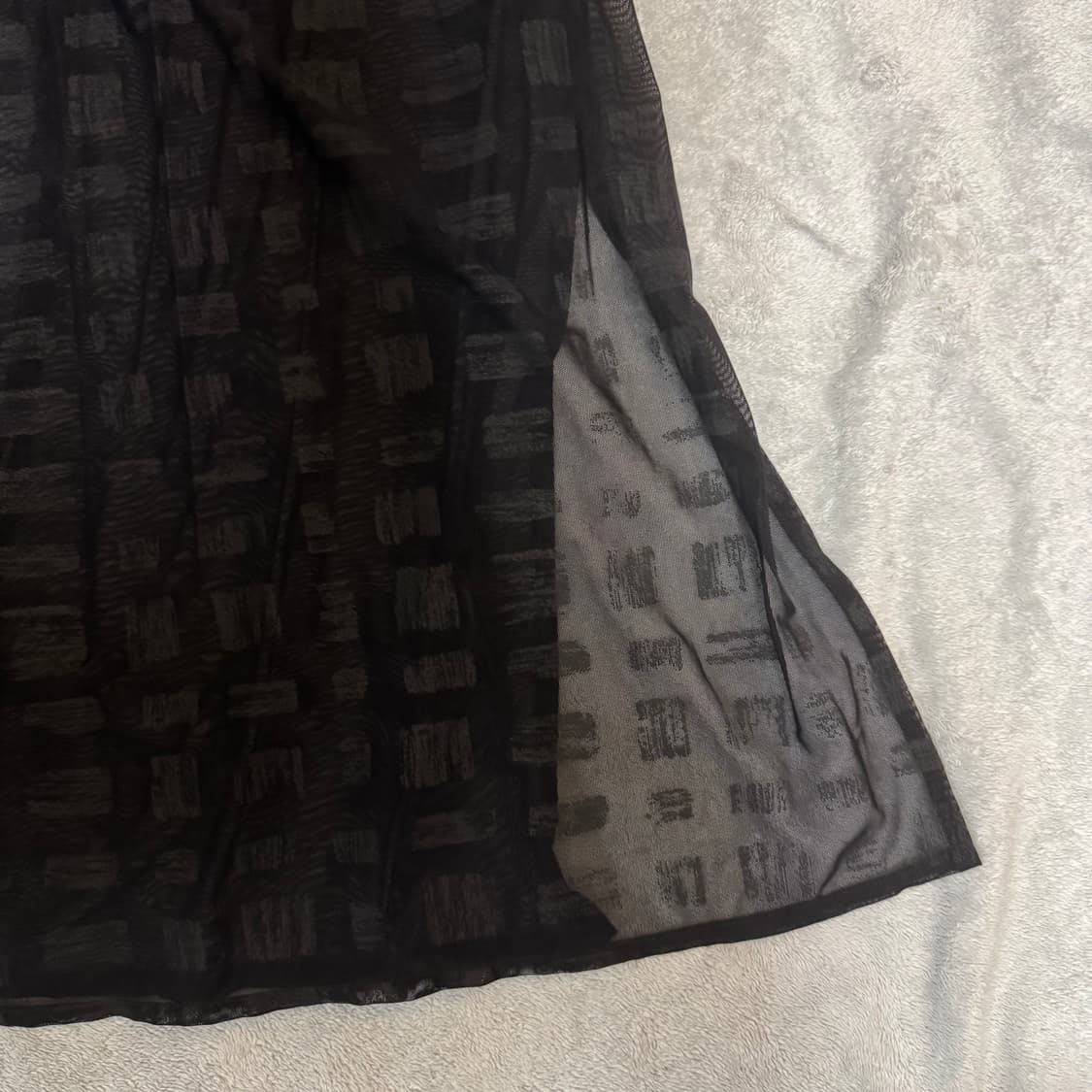 체크 메쉬 레이어드 랩 스커트 상품이미지2