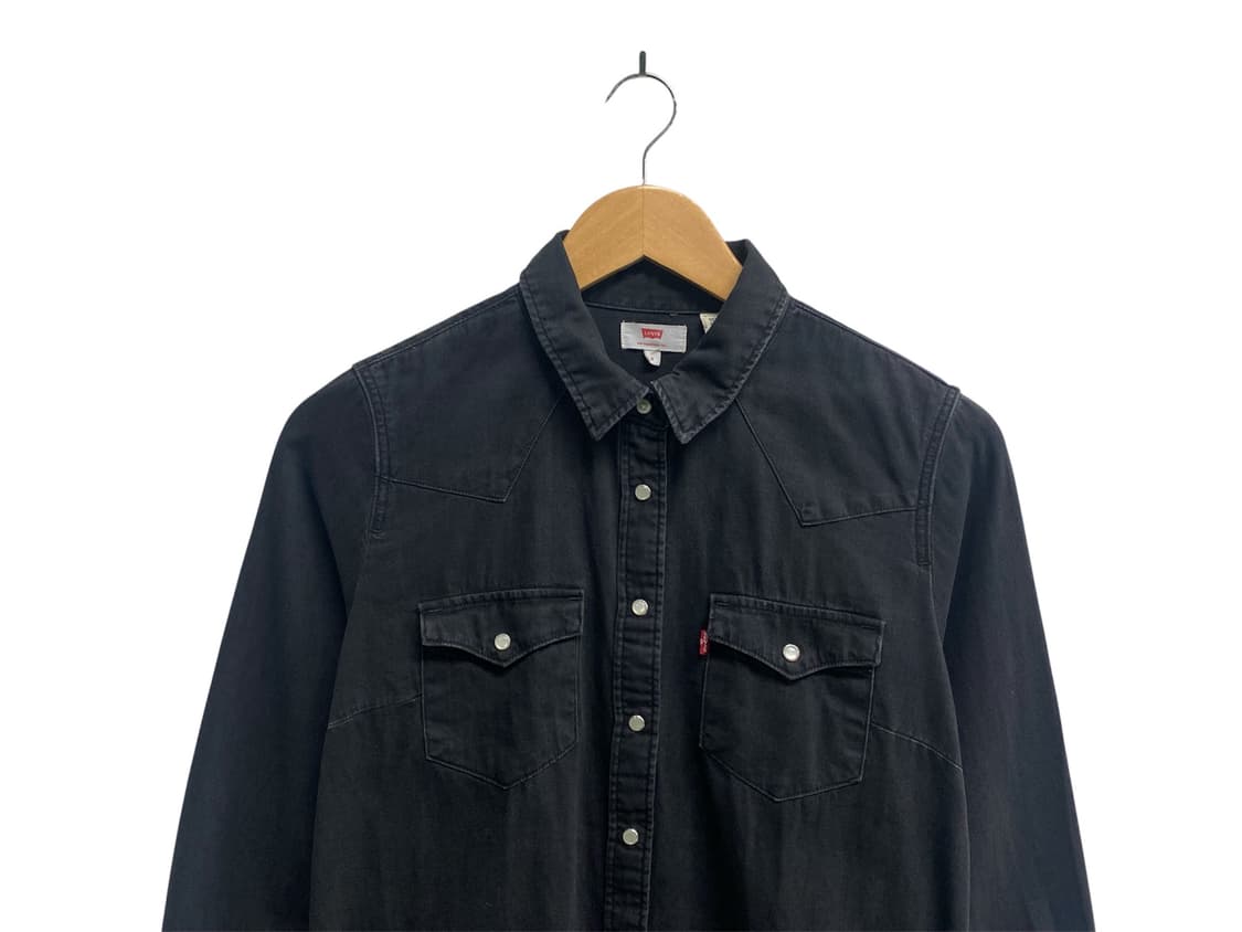 리바이스 흑청 데님 셔츠 원피스 S 상품이미지2