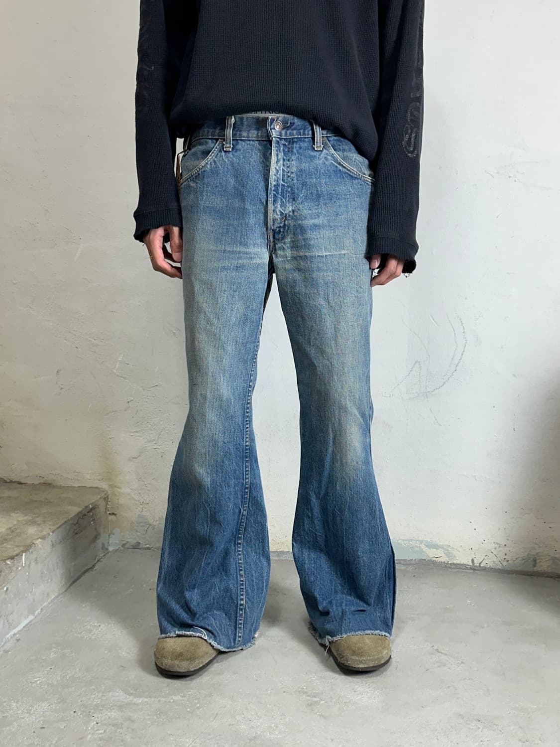 70's USA Made 빈티지 리바이스 684 벨바텀 부츠컷 데님 상품이미지3