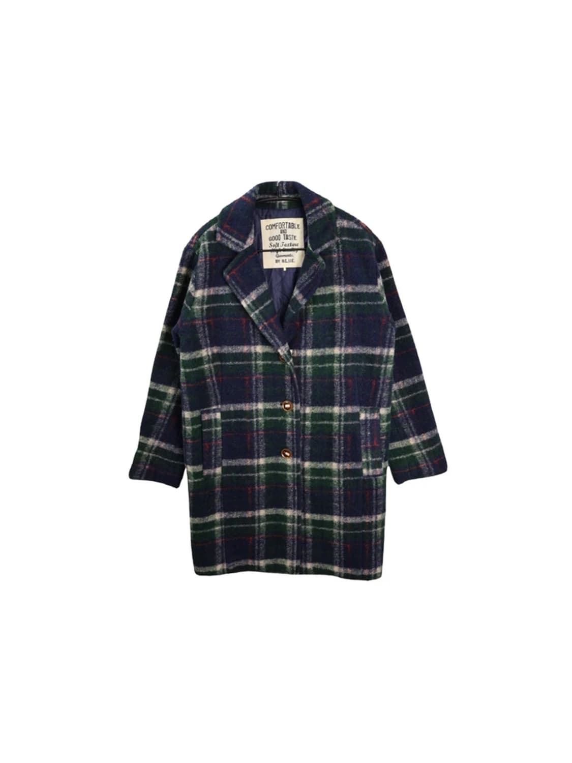 jpn 울 체크 코트 상품이미지3