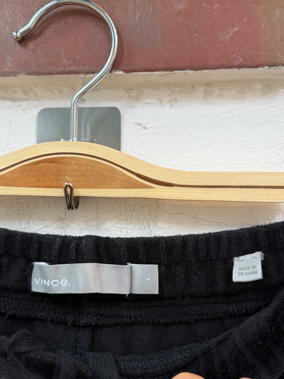 Vince 빈스 벨벳 밴딩 와이드 팬츠 블랙 S 상품이미지2