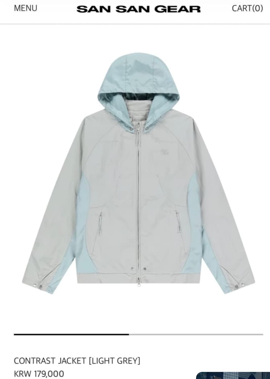 산산기어 콘트라스트 자켓 사이즈1 상품이미지1