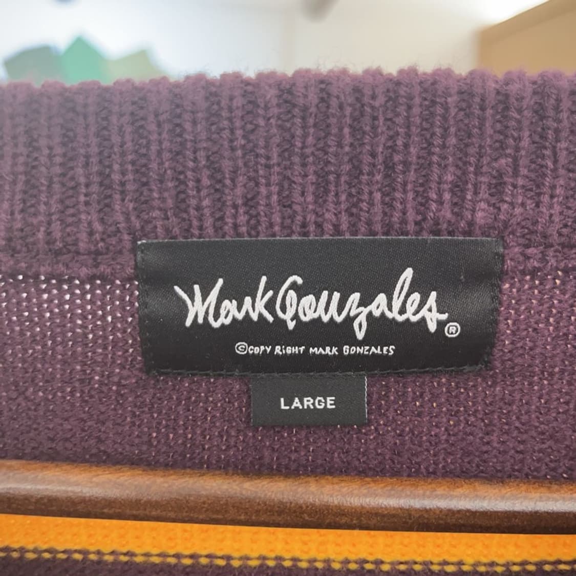 마크곤잘레스 레트로 스트라이프 딥퍼플 니트 L C09384 상품이미지5