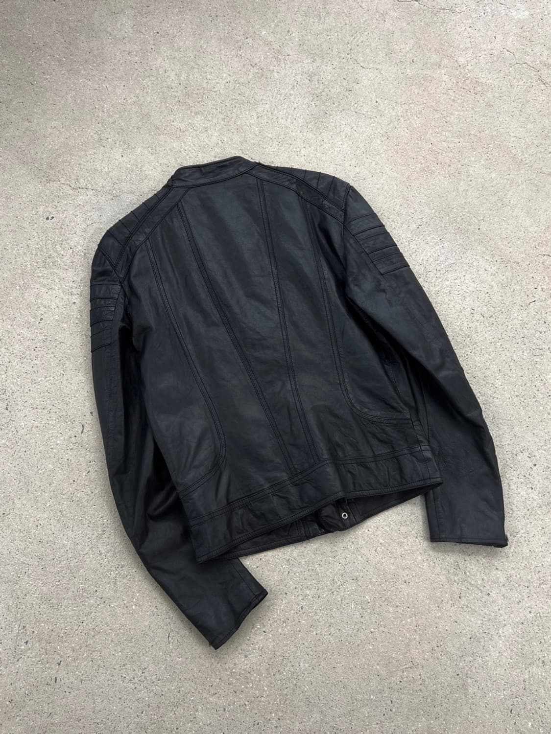 빈티지 램스킨 모토 바이커 레더 자켓 상품이미지4