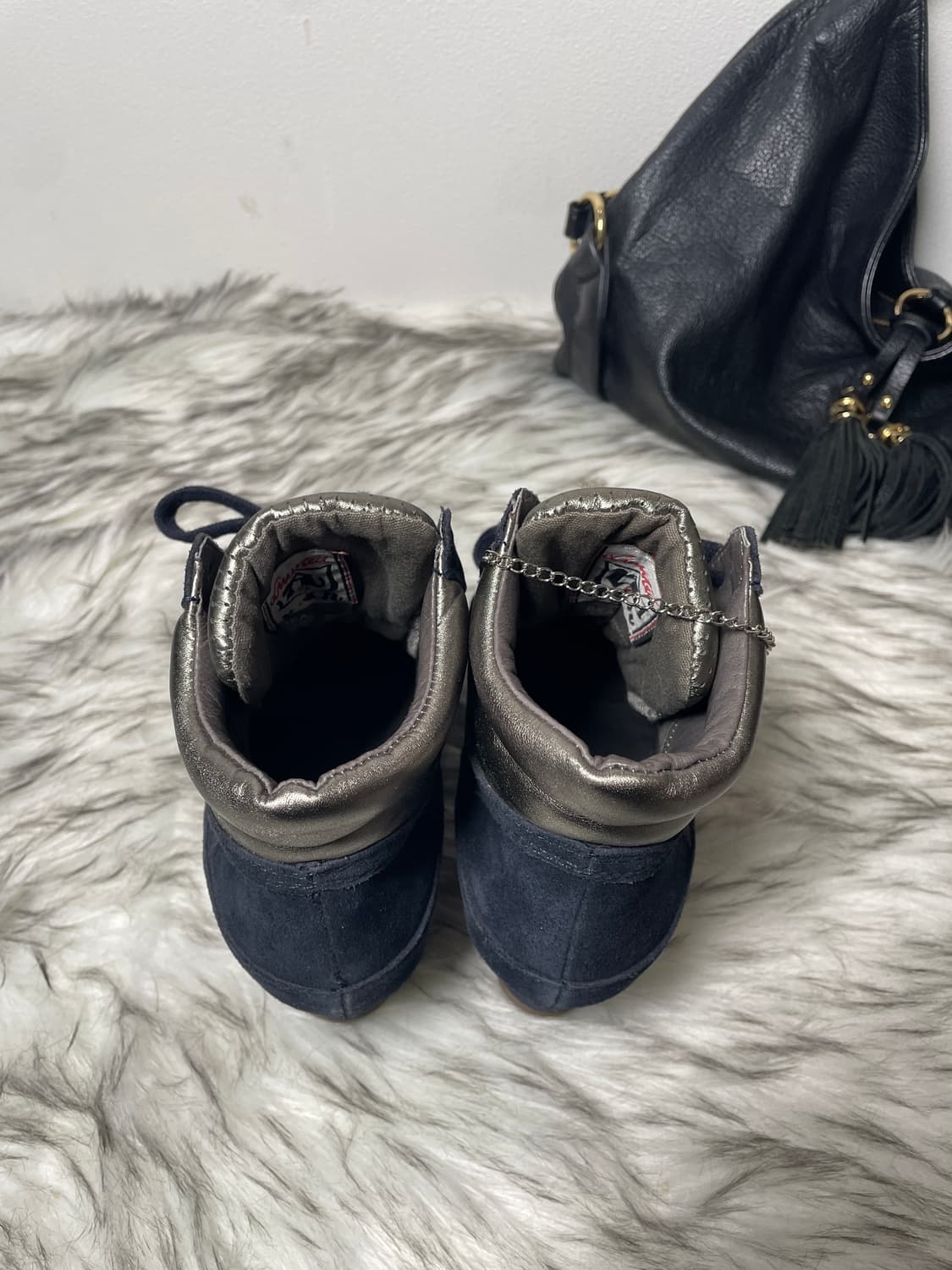 Ash 아쉬 골드 네이비 메탈릭 보위 웨지힐 스니커즈 상품이미지6