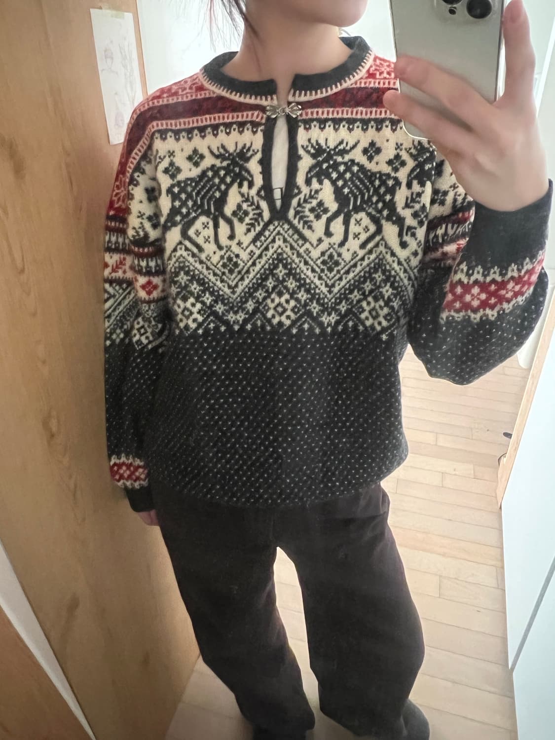 vintage nordic knit (착용컷) 상품이미지5