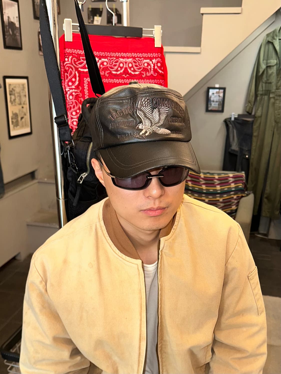 90’s Tactical Bike leather trucket cap 상품이미지3