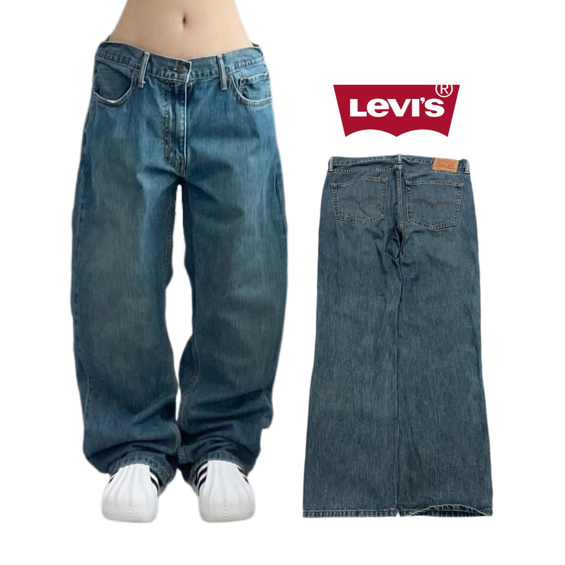 리바이스 559 새깅 워싱 스케이터 와이드 데님팬츠 상품이미지1