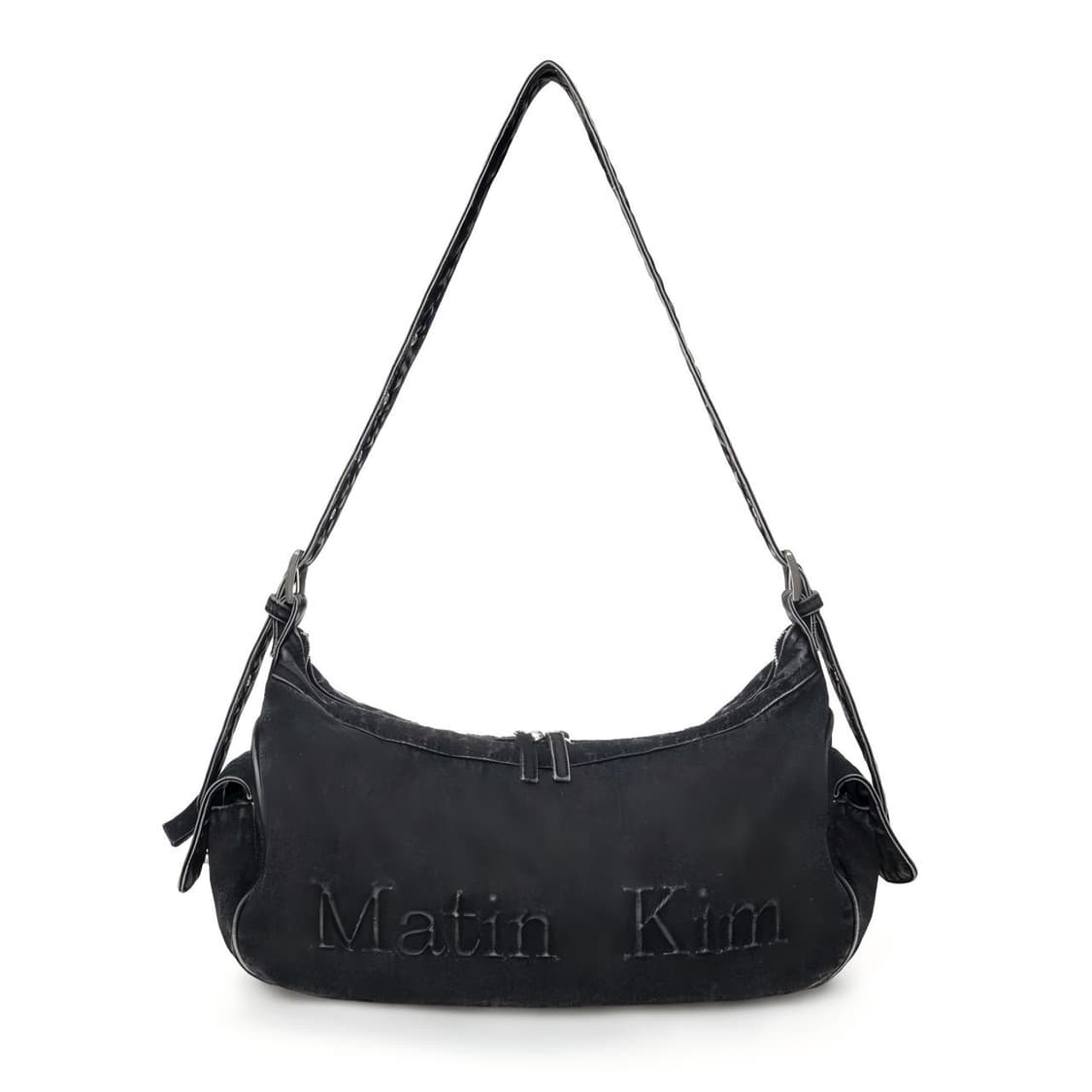 마뗑킴 matin kim 데님 사이드 포켓 백 블랙 상품이미지2
