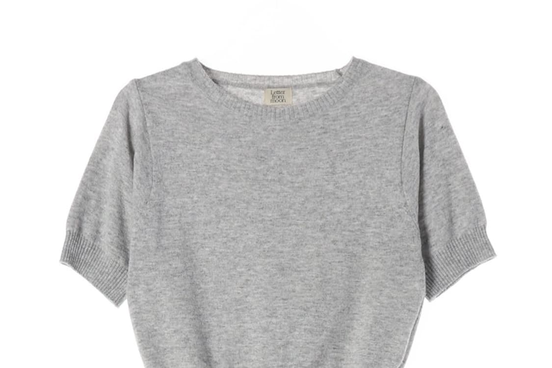 레터프롬문 이탈리아 코튼 블렌드 반팔 니트 F 상품이미지3