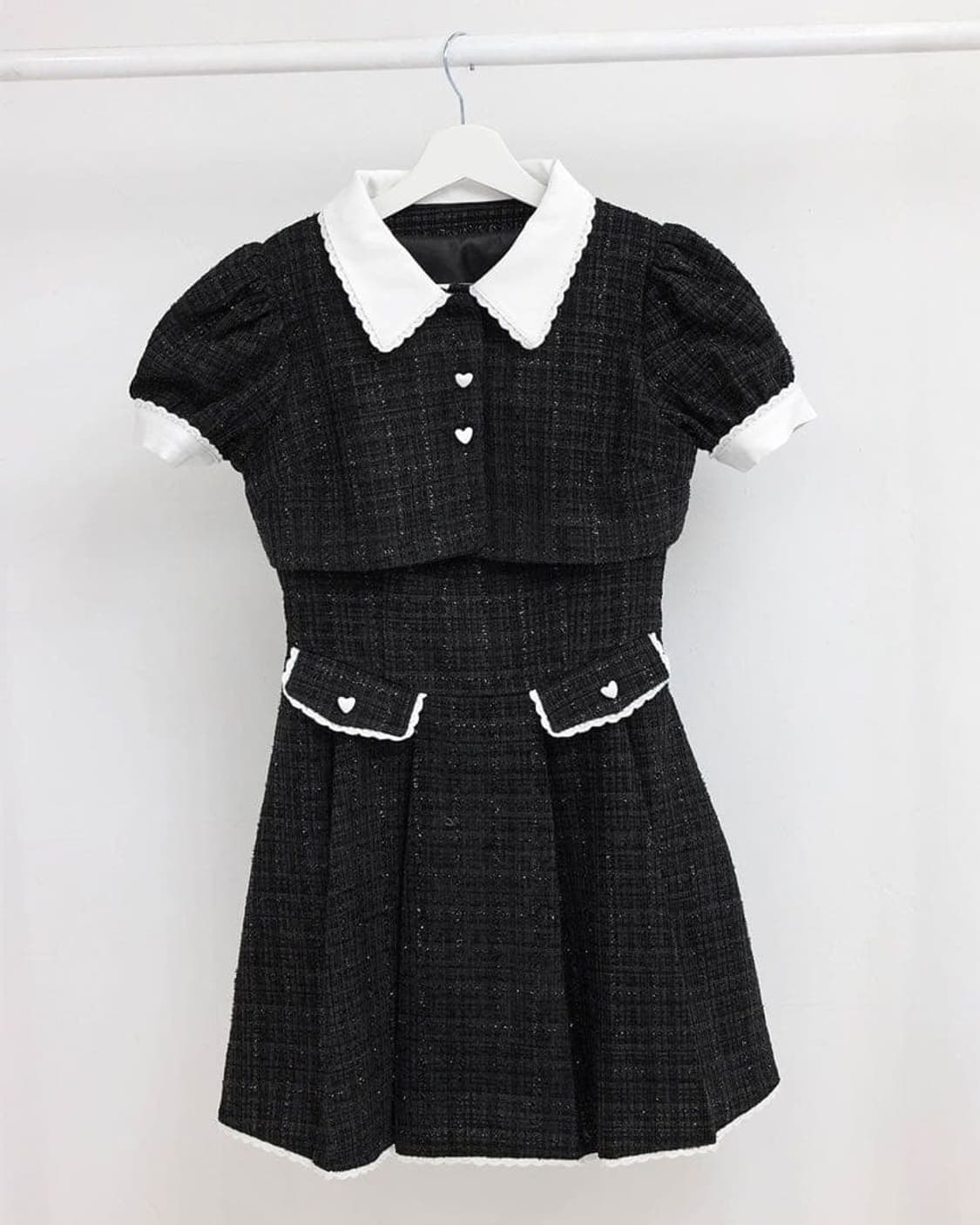 미셸마카롱 허니뮤 트위드 원피스 백리본 스나계 양산형 지뢰계 일브 상품이미지3