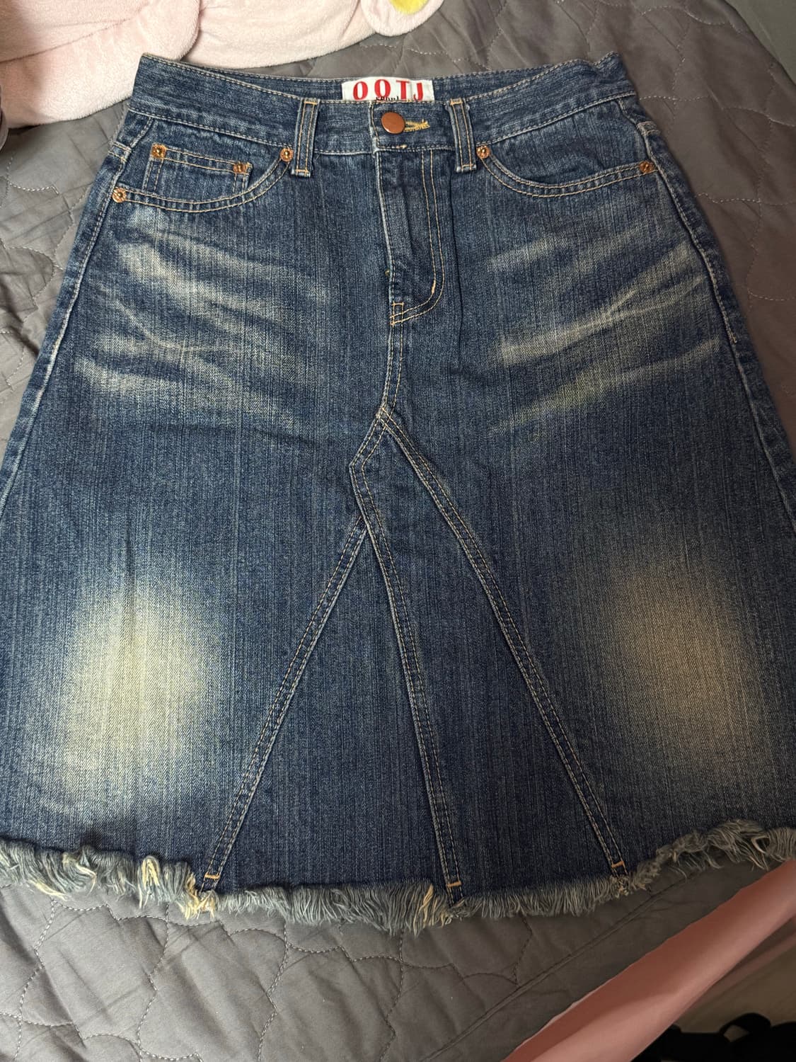 OOTJ 빈티지 미디 데님스커트 블루 S 상품이미지2