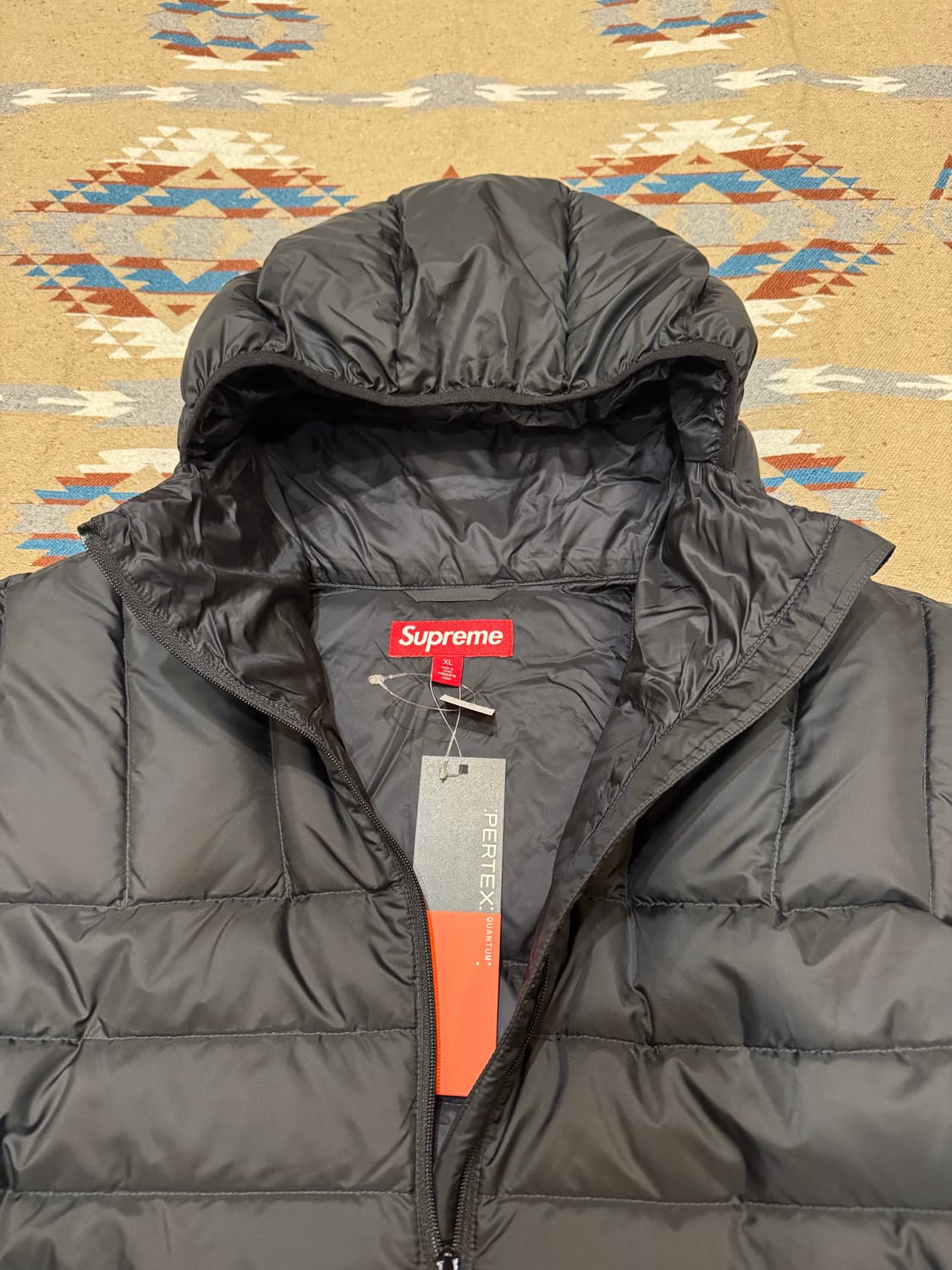 [XL] 슈프림 마이크로다운 하프 집 후드 풀오버 블랙 -25FW 상품이미지4