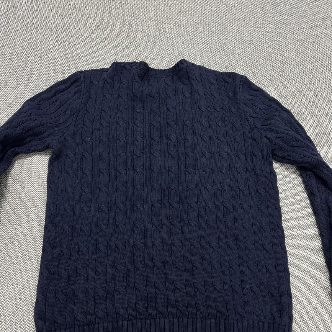 폴로 QR라벨 네이비 케이블니트(L(14-16)) 상품이미지6