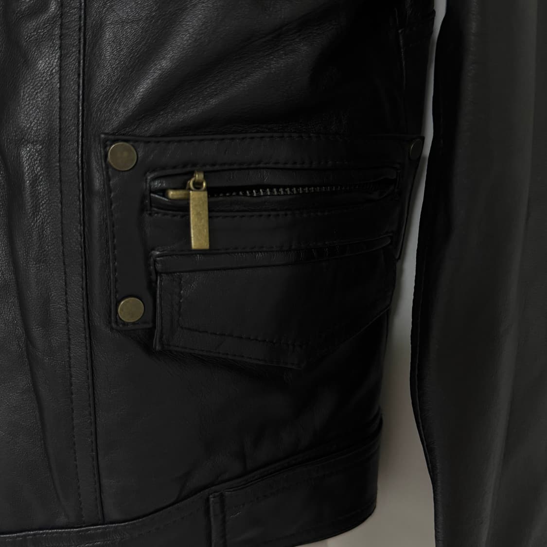Multi Pocket Leather Jacket 레더 가죽 자켓 상품이미지8