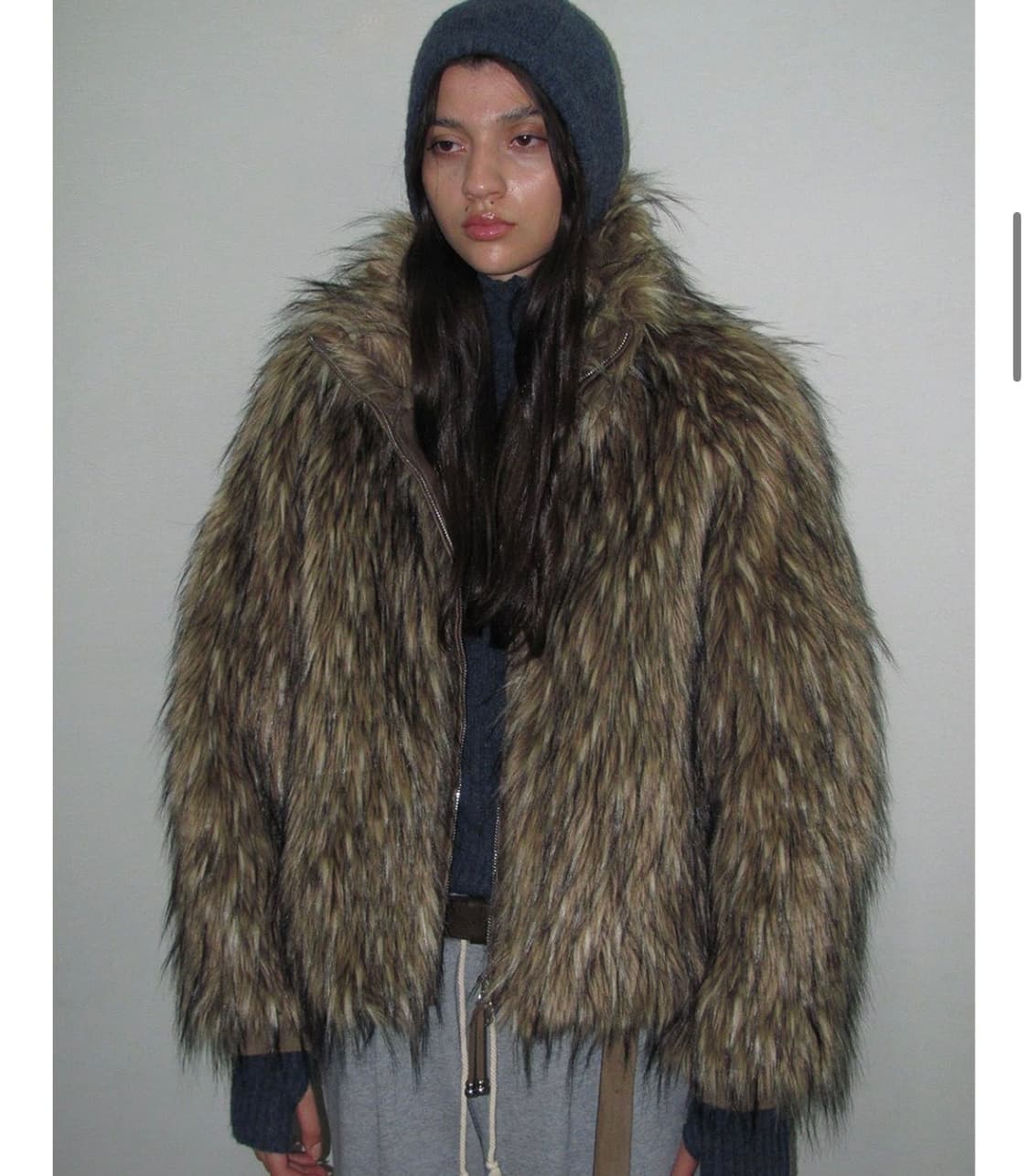 Partimento HIGH NECK FUR ZIP-UP JACKET 상품이미지4