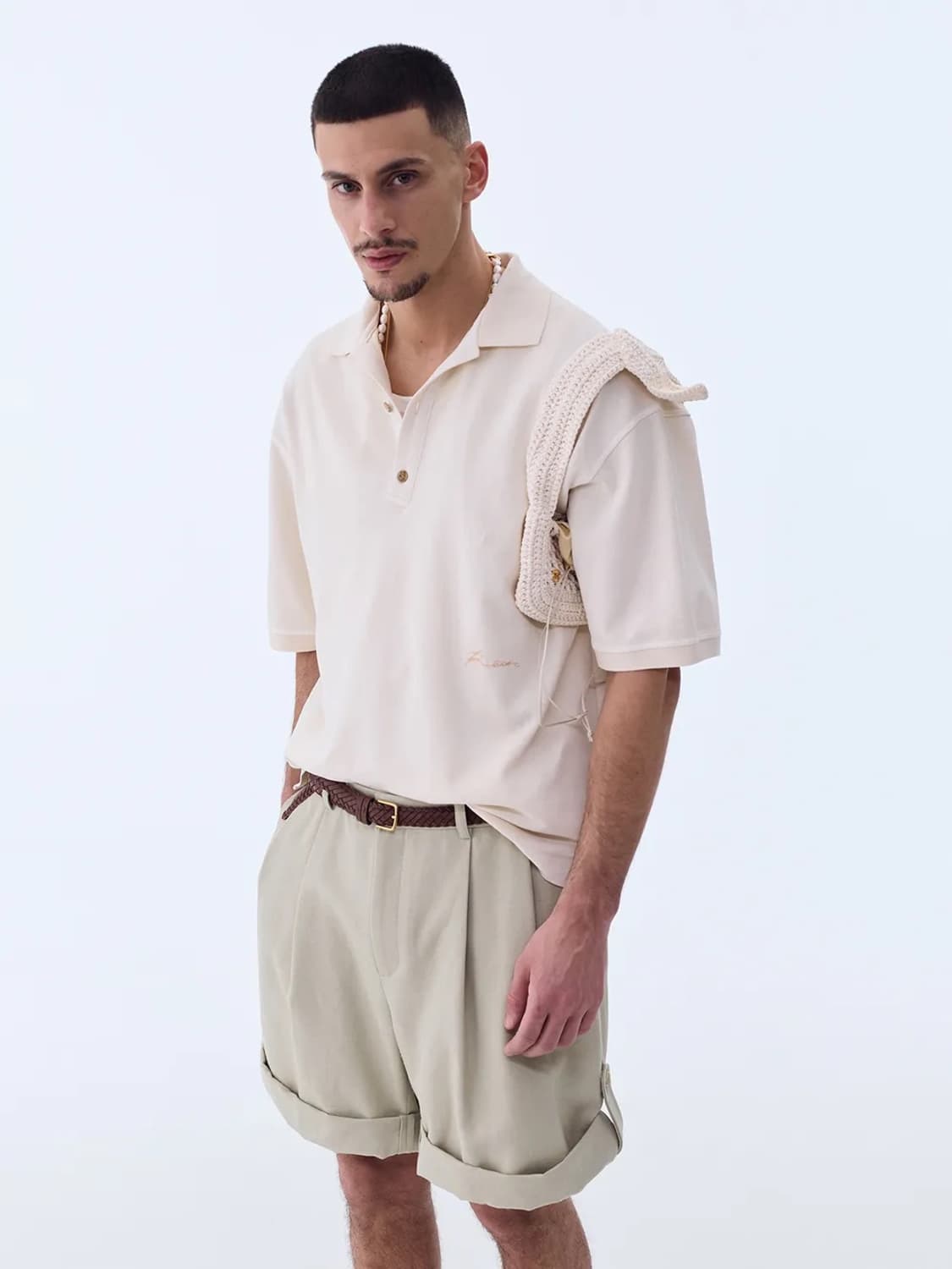 RECTO 렉토 피그먼트 폴로 카라티 크림 M 상품이미지4