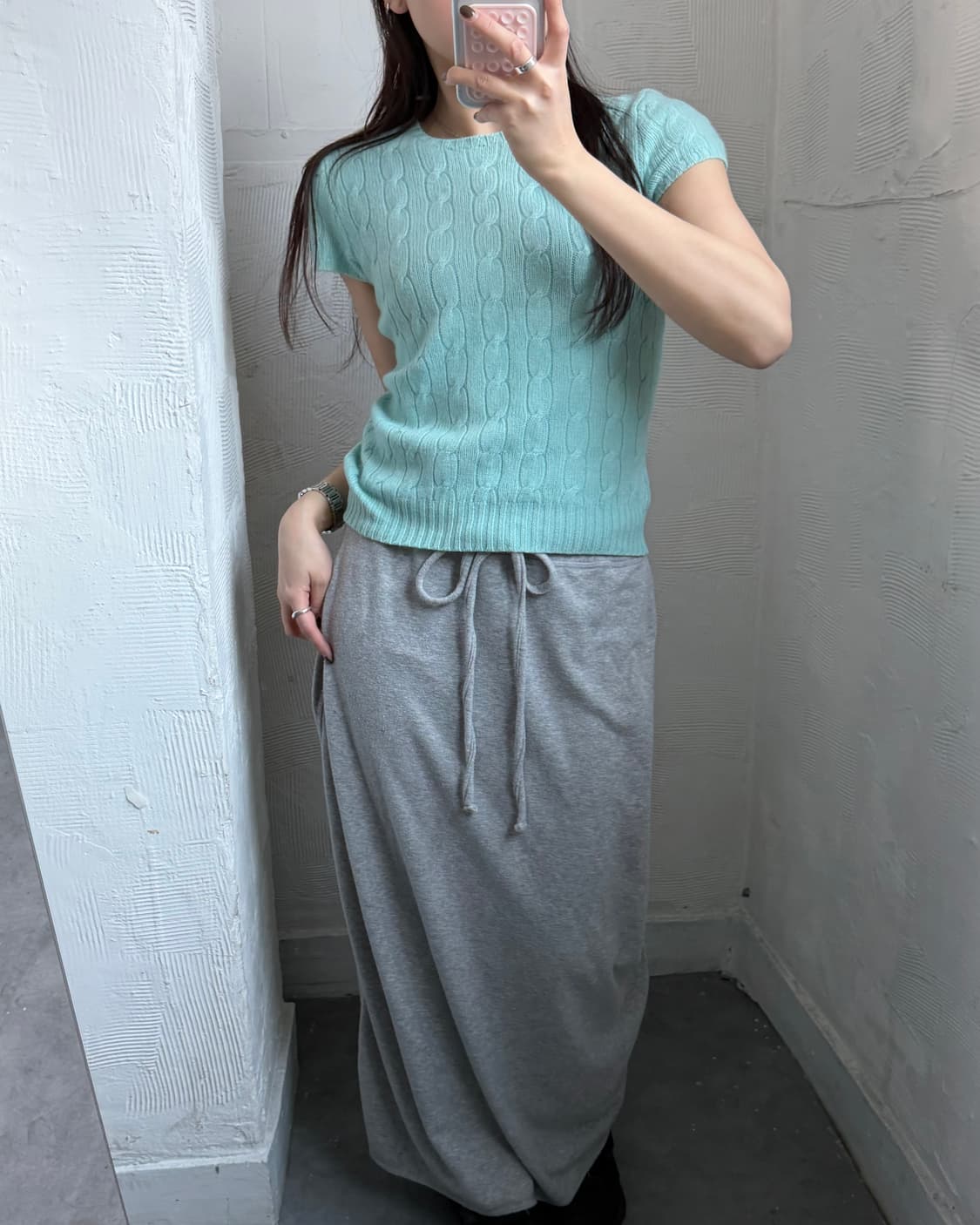 Polo 랄프로렌 우먼 캐시미어 케이블 반팔 니트 상품이미지2