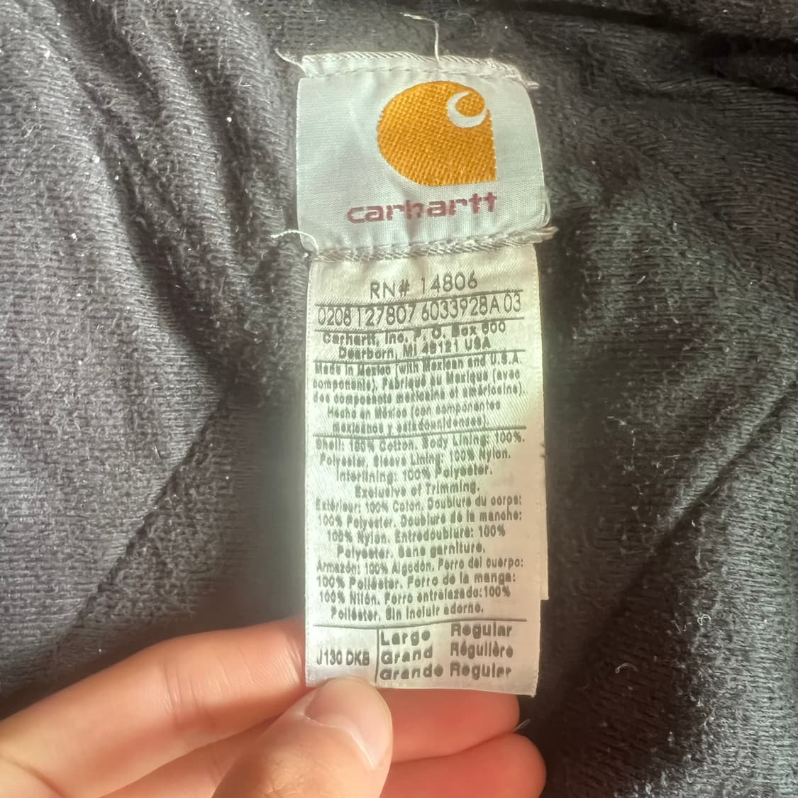 OG 칼하트 j130 다크브라운 L 상품이미지3