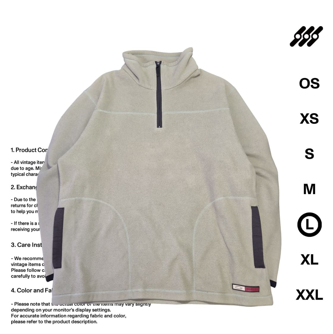 오클리 소프트웨어00s XL사이즈 반집업 플리스  상품이미지1