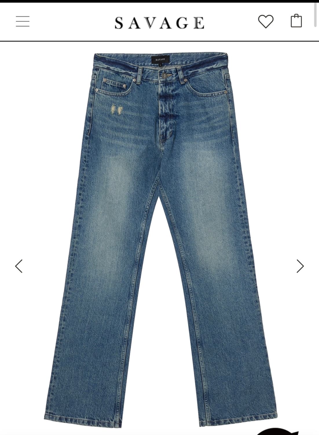 세비지) Bootcut Fit Denim Jeans - Blue 새상품 상품이미지1