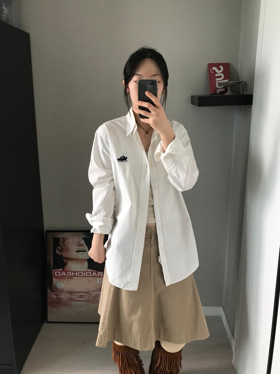 폴로 랄프로렌 더블포니로고 화이트 셔츠 상품이미지3