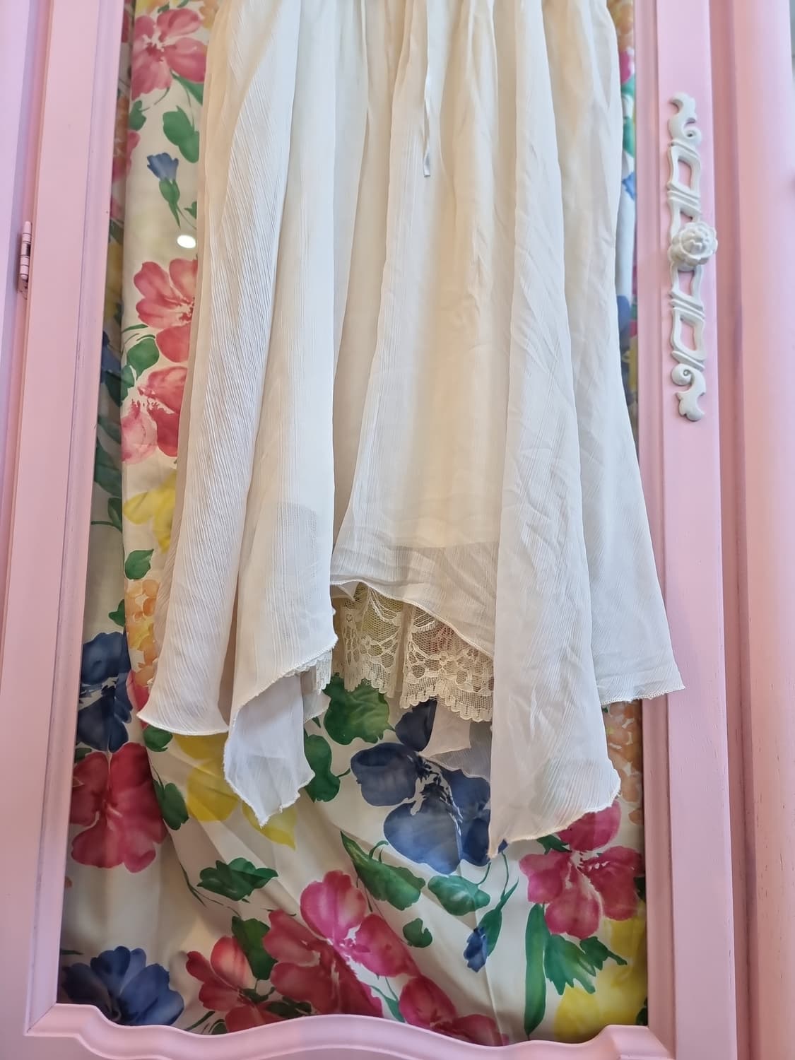 아이보리 레이스 롱 원피스 빈티지 스타일 상품이미지6