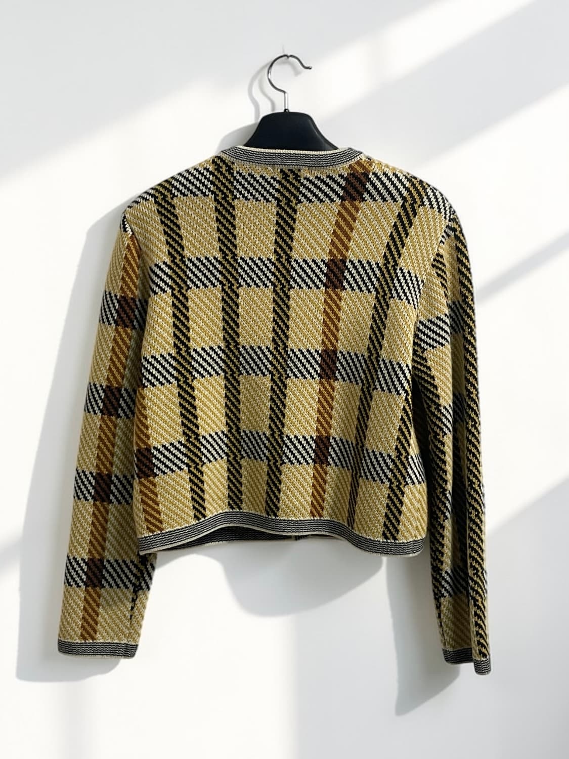 그로브 아가일 체크 니트 가디건 상품이미지6