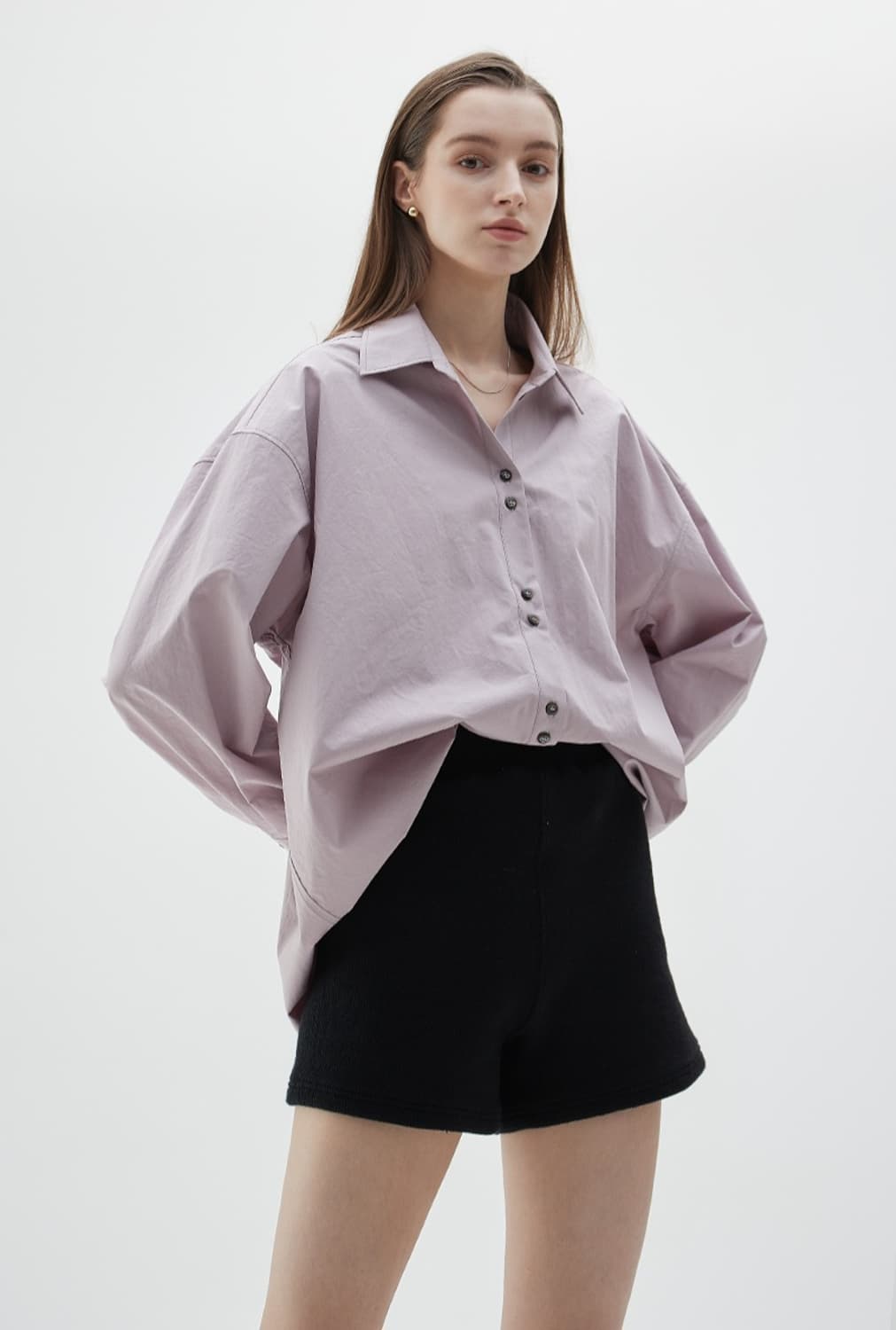 라티젠(LARTIGENT) LY 버튼 셔츠 바이올렛 상품이미지2