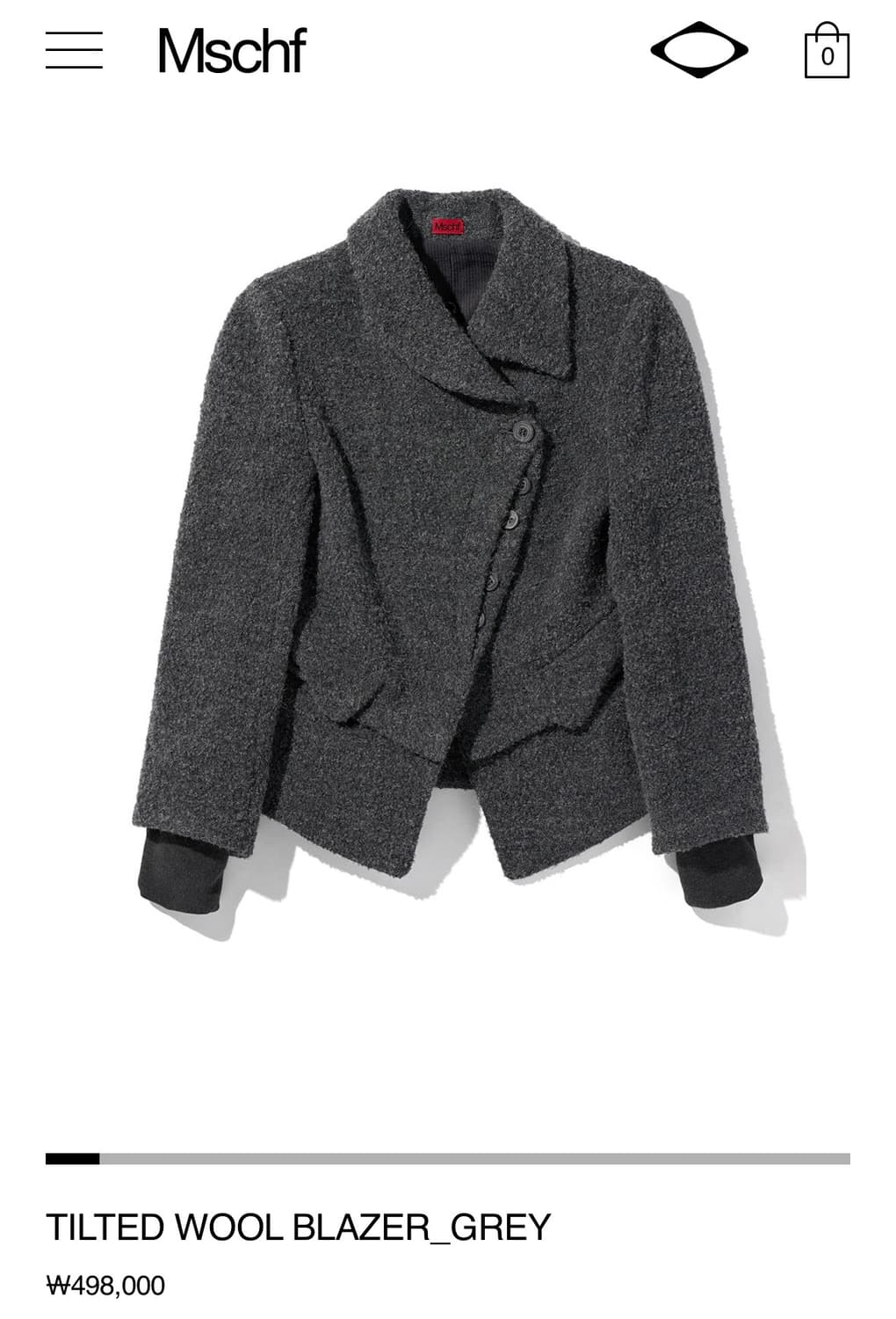 미스치프 틸티드 울 블레이저 그레이 상품이미지1