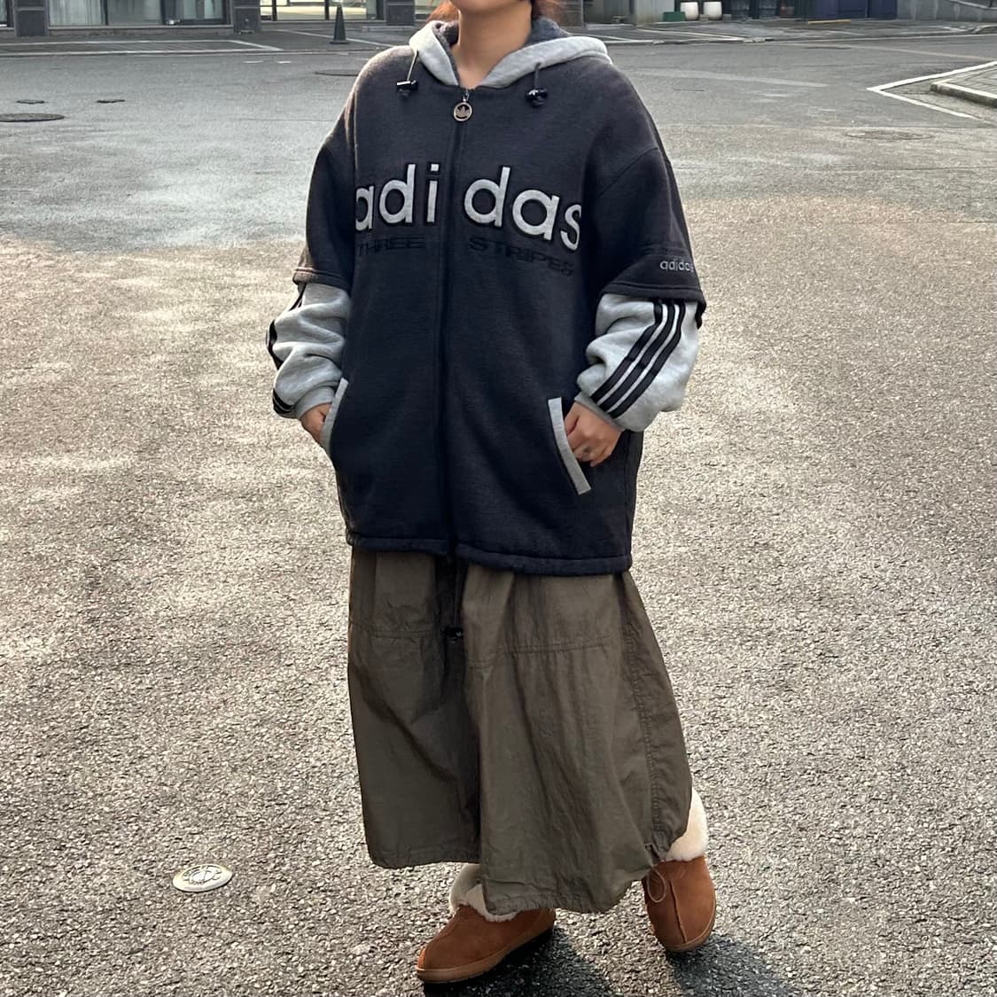 아디다스 빅로고 후드 점퍼 상품이미지9